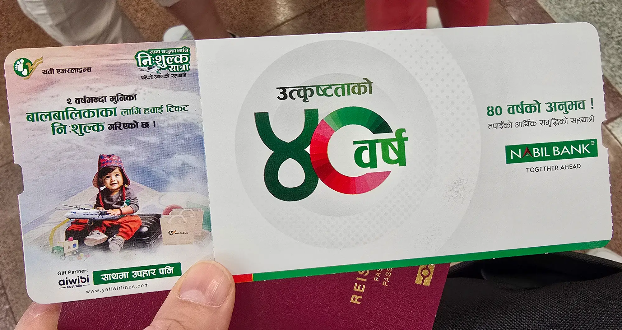 Boarding Pass Yeti Airlines