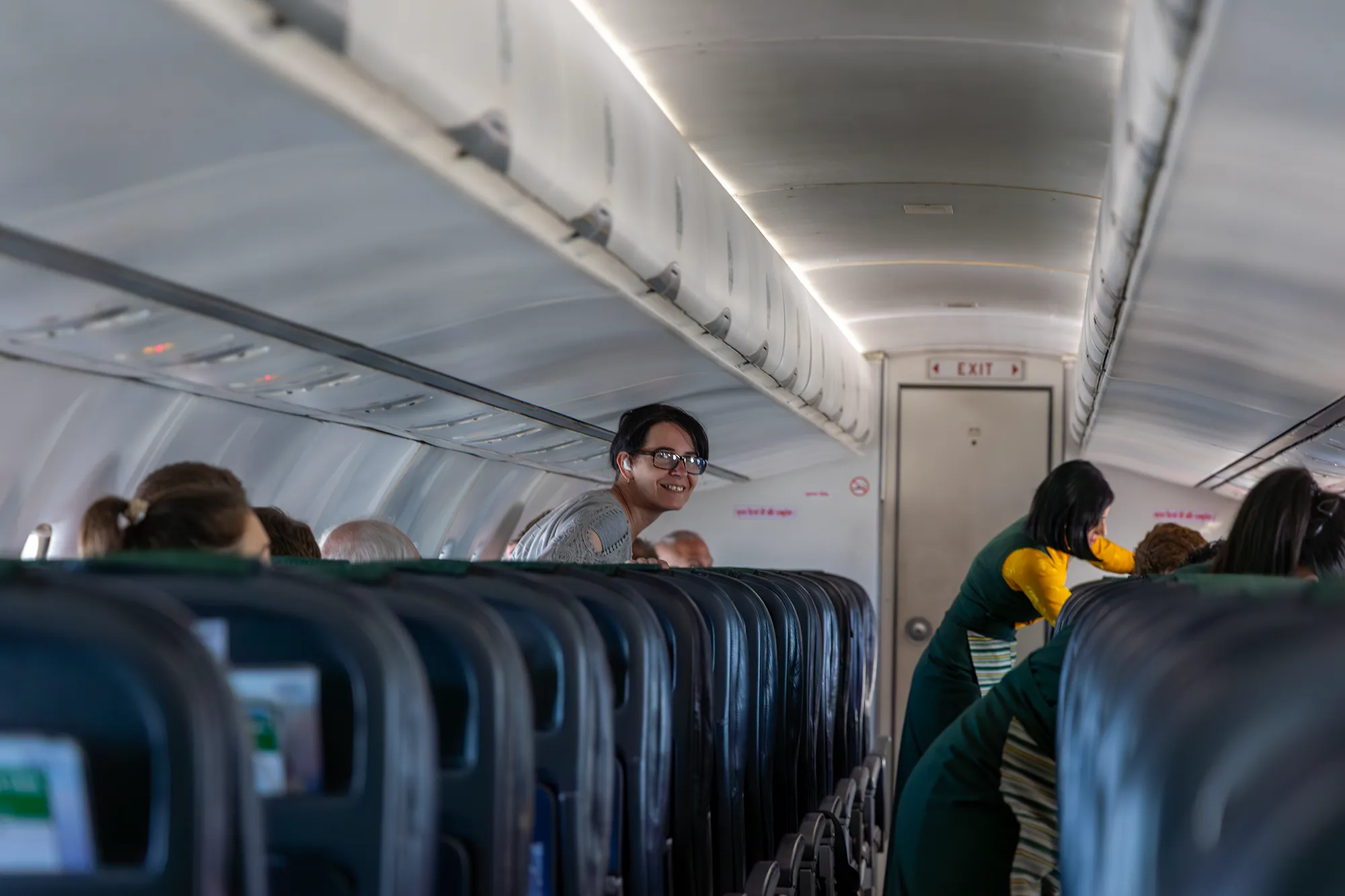 leider saßen wir zum Anfang sehr weit weg von einander