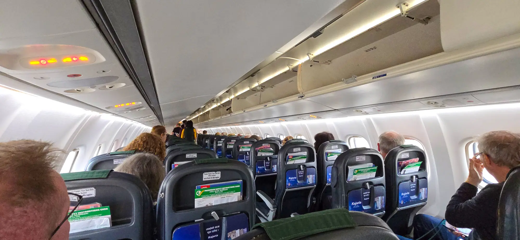 Im Flieger kurz vor dem Start