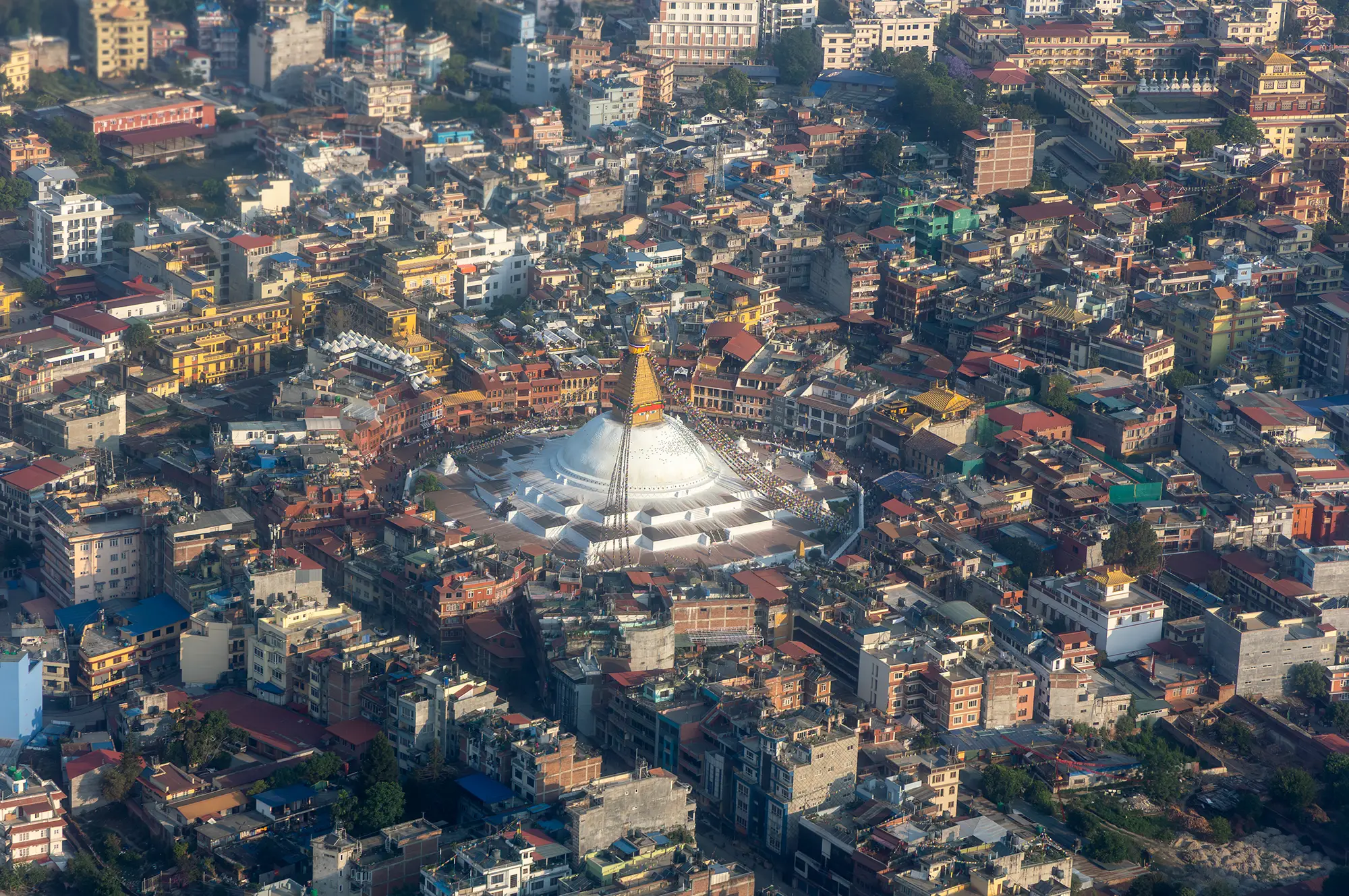 Bodnath-Stupa aus der Luft